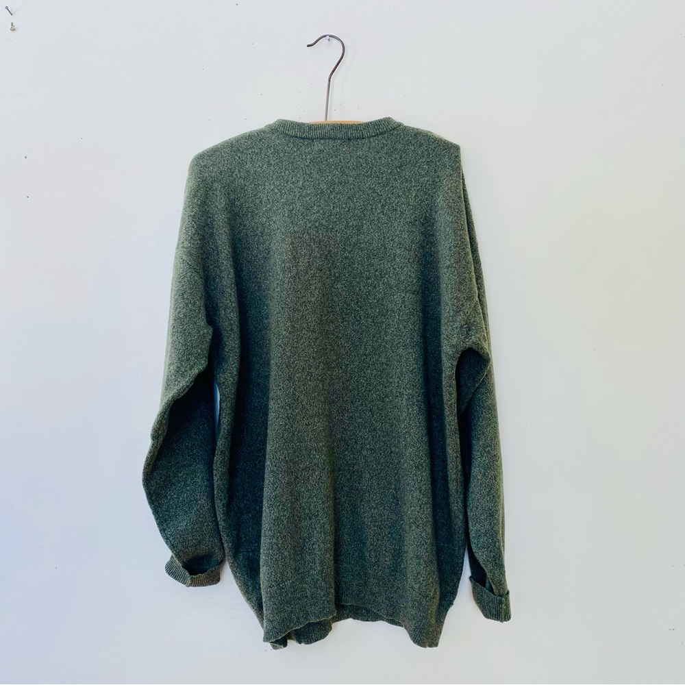Blarney Woollen Mills Wool Sweater Green Argyle Lambswool Men’s XL Irish - Picture 5 of 7